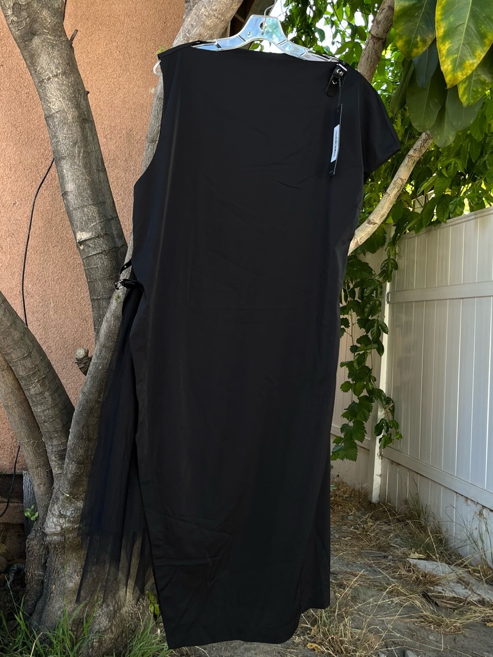 NWT S·DEER Avant-Garde Asymmetric Draped  Dress  with Mesh Detailing 🖤 .